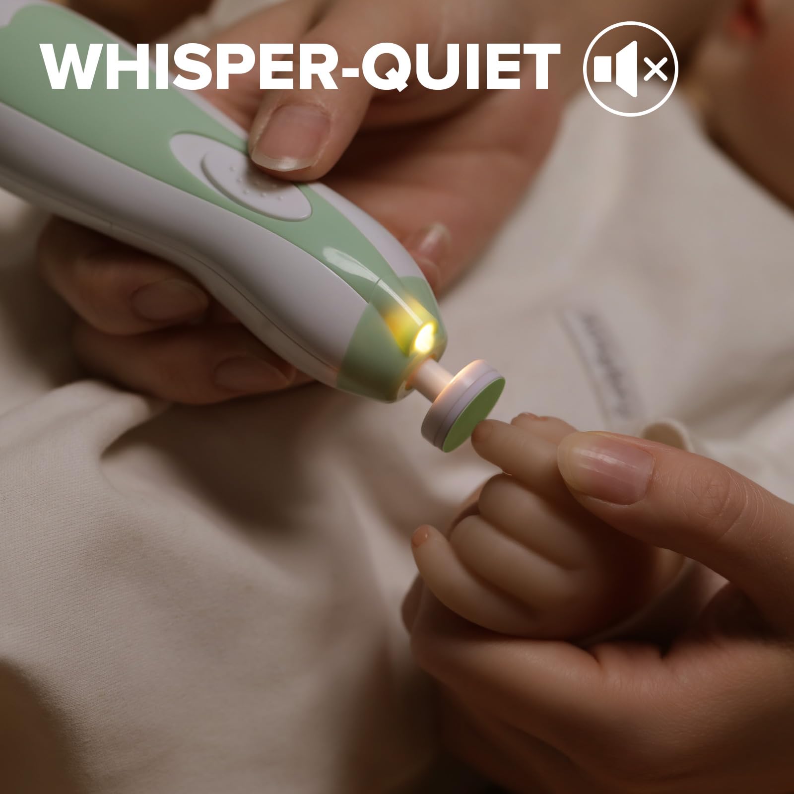 haakaa quiet-nail-trimmer ensures gentle trimming without startling baby.