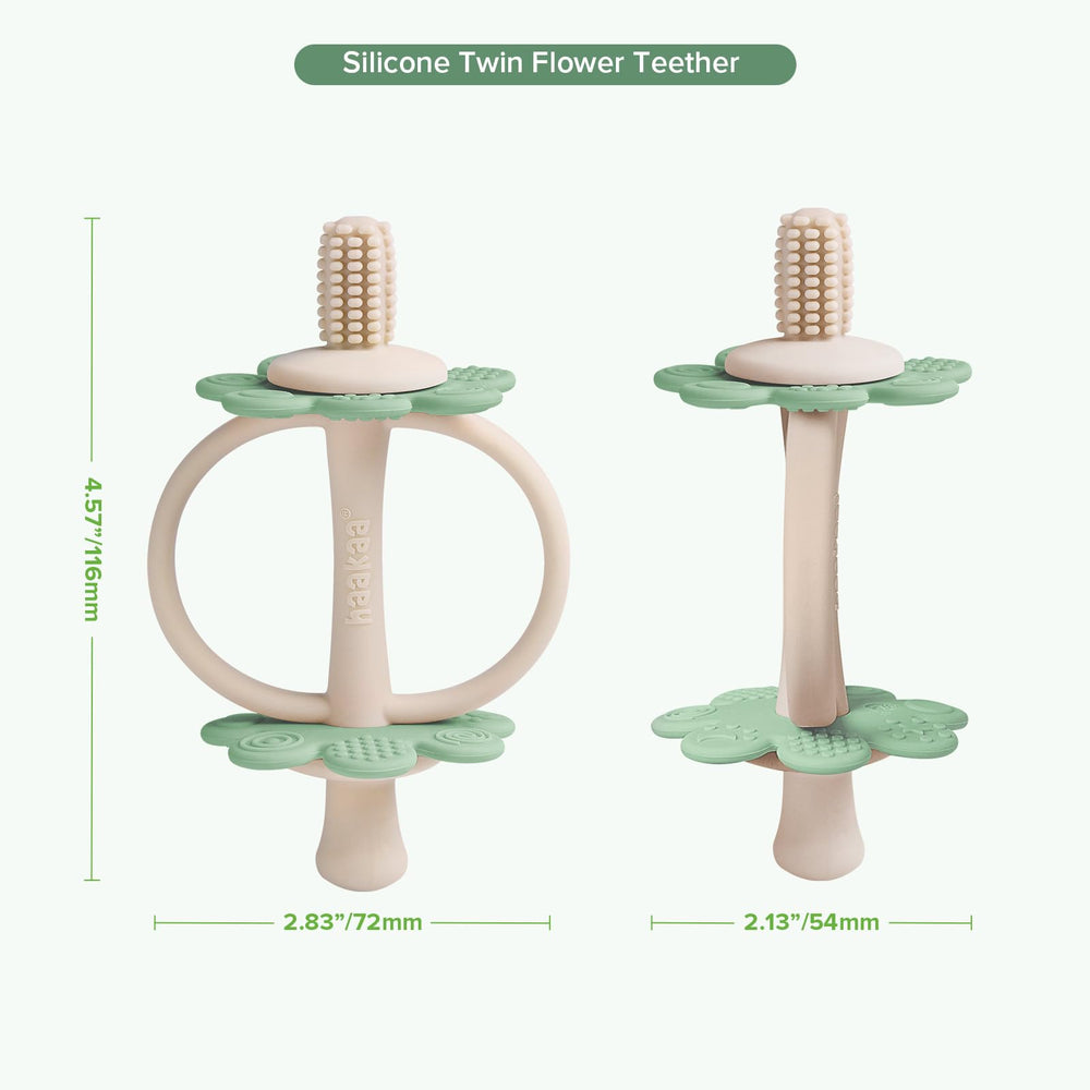 haakaa self brushing training teether with 360 degree bristles