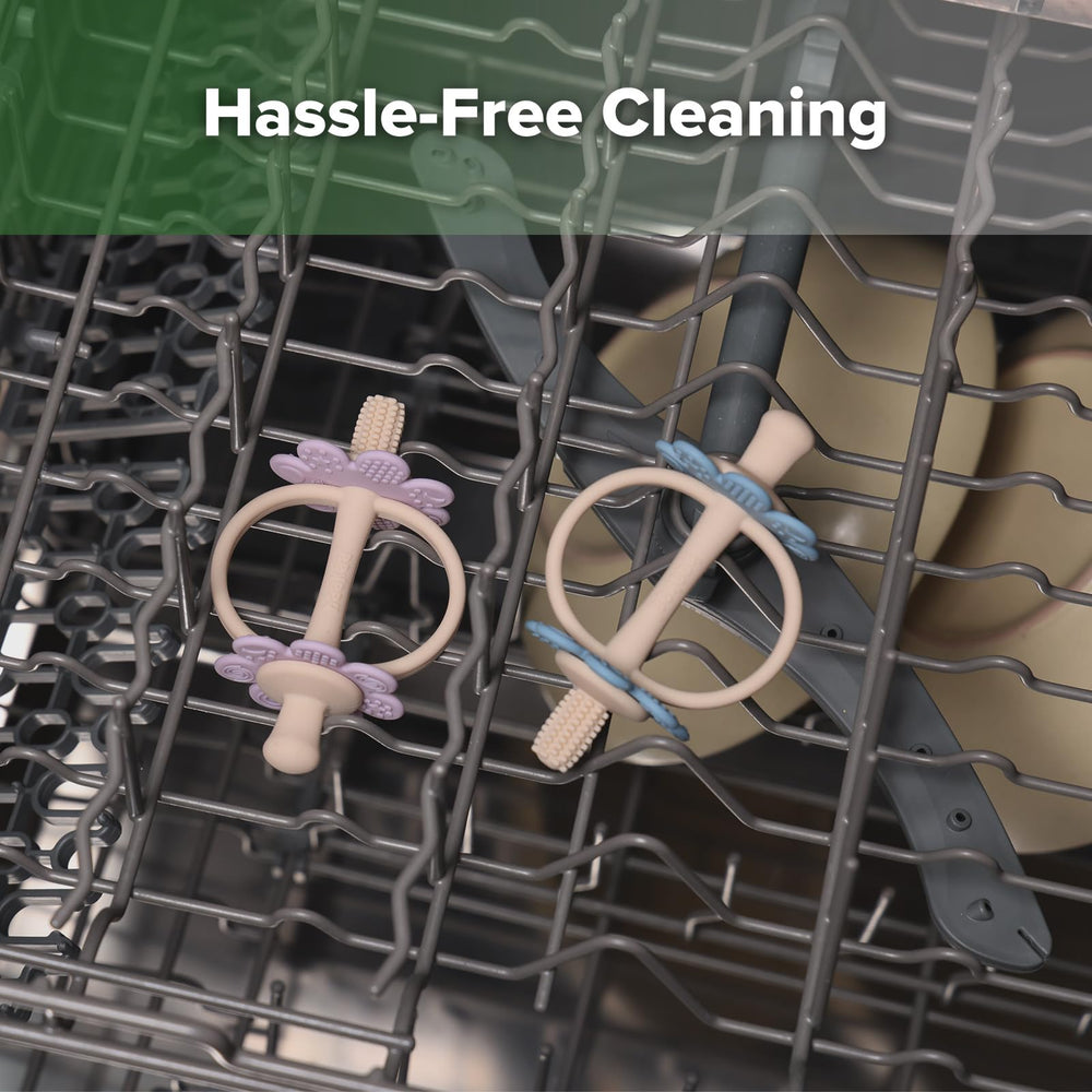 haakaa self-brushing training teether supports independent care
