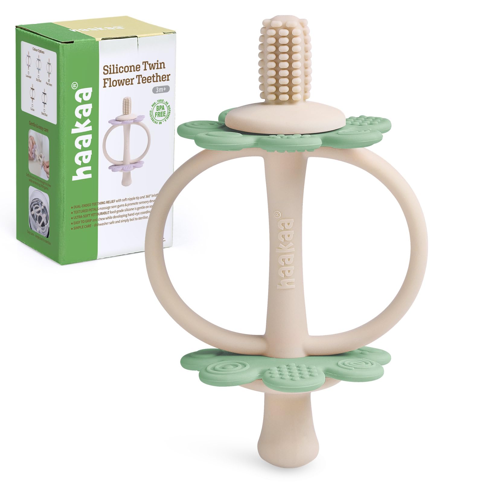 haakaa nipple end teether for gum massage and soothing teething relief