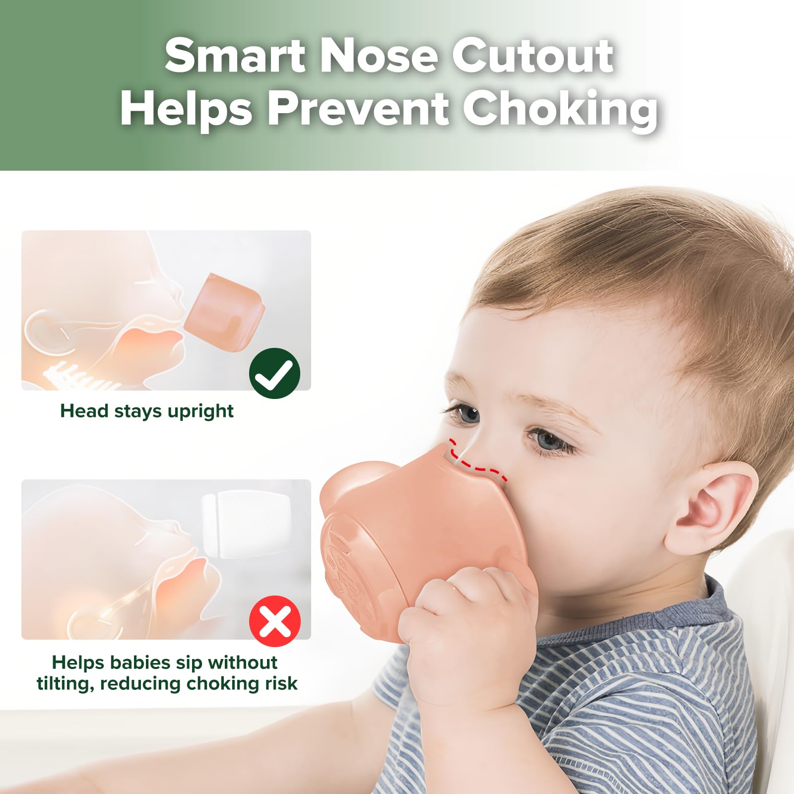Haakaa silicone training cup easy-grip handles for small hands, encouraging independence