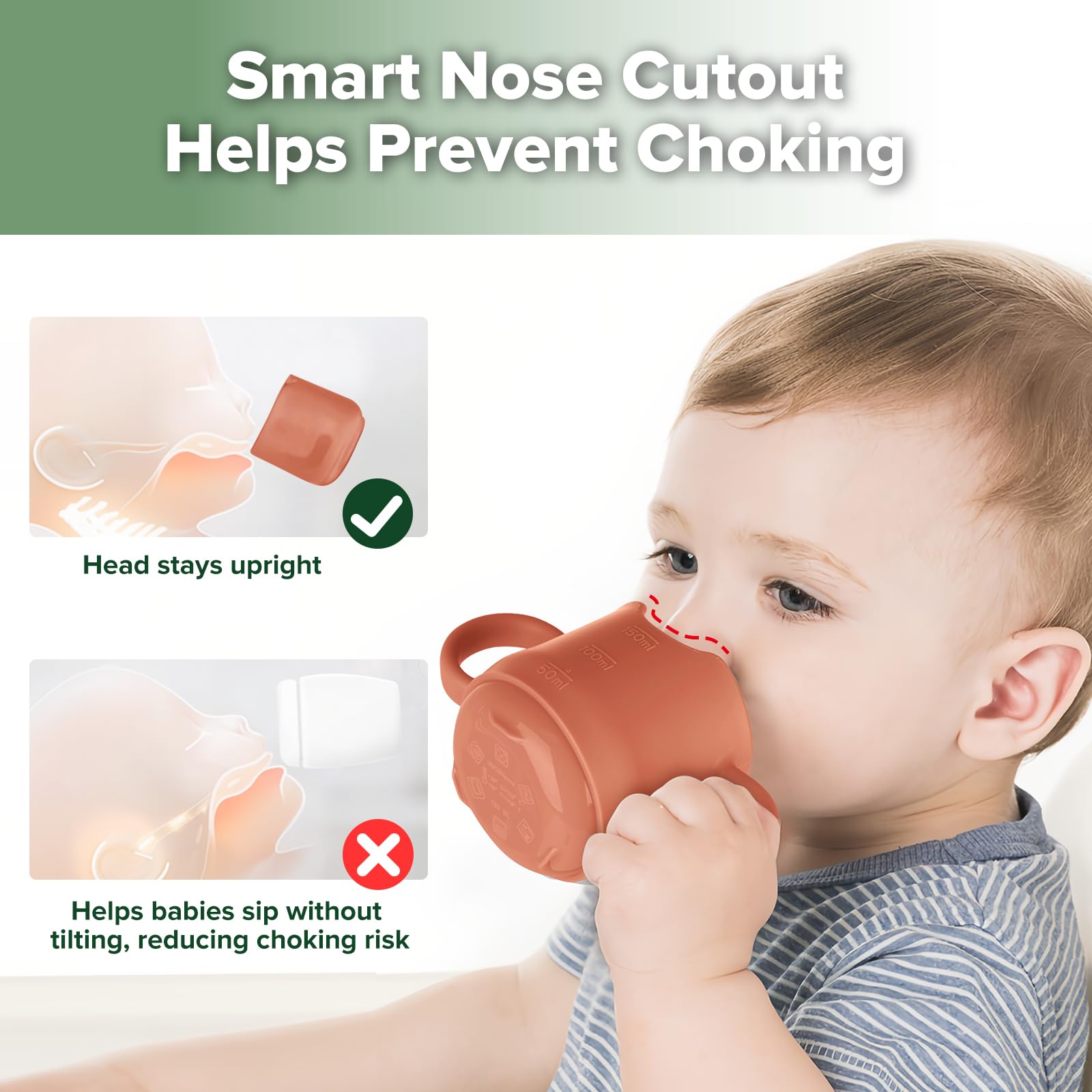 Haakaa silicone cup with dual handles supports little hands and independence.