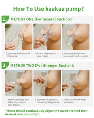 Haakaa silicone breast pump engorgement relief for day or night use.