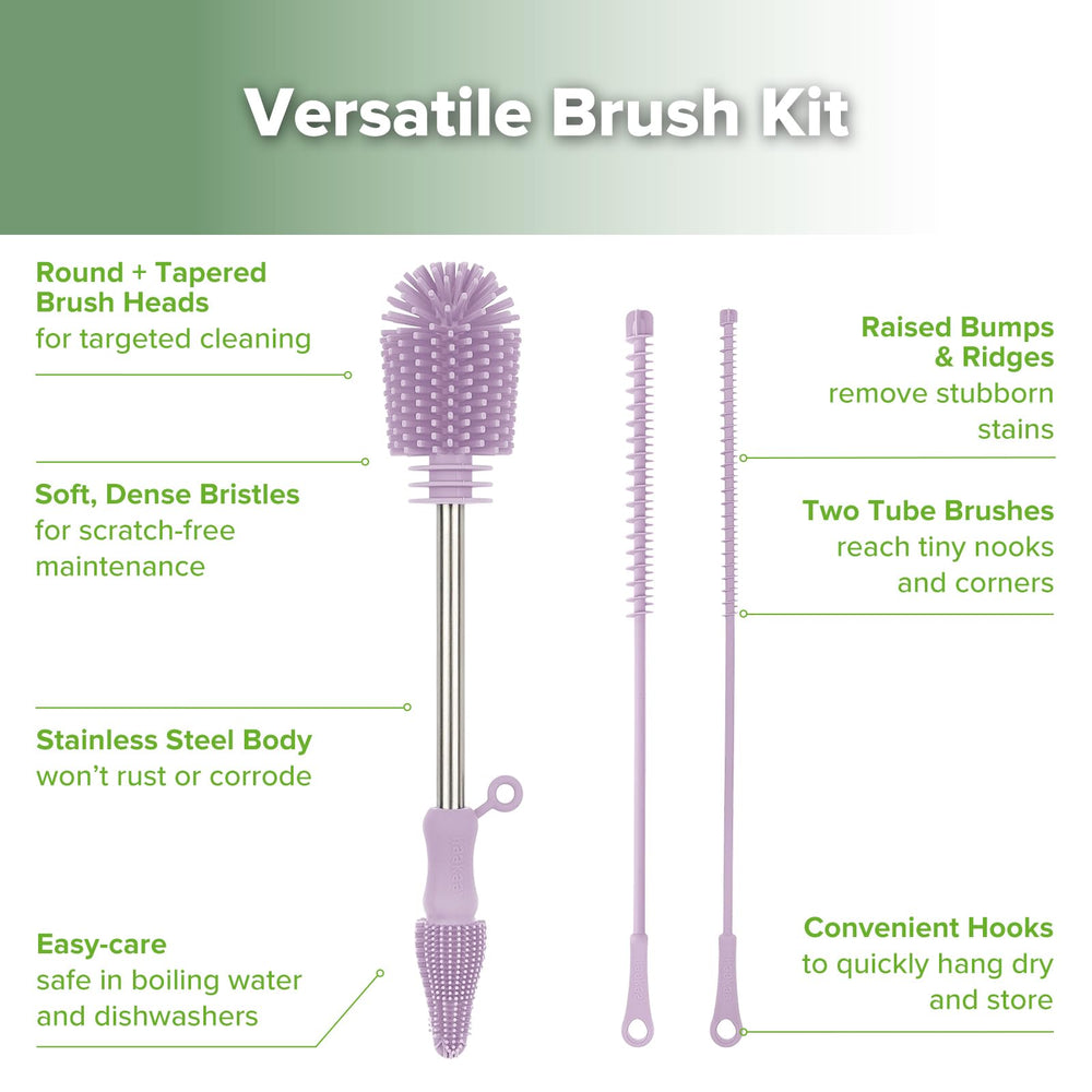 haakaa silicone bristles close-up showing soft durable scrubbers