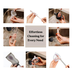 Haakaa narrow-opening brush cleans straws and small ports effectively.