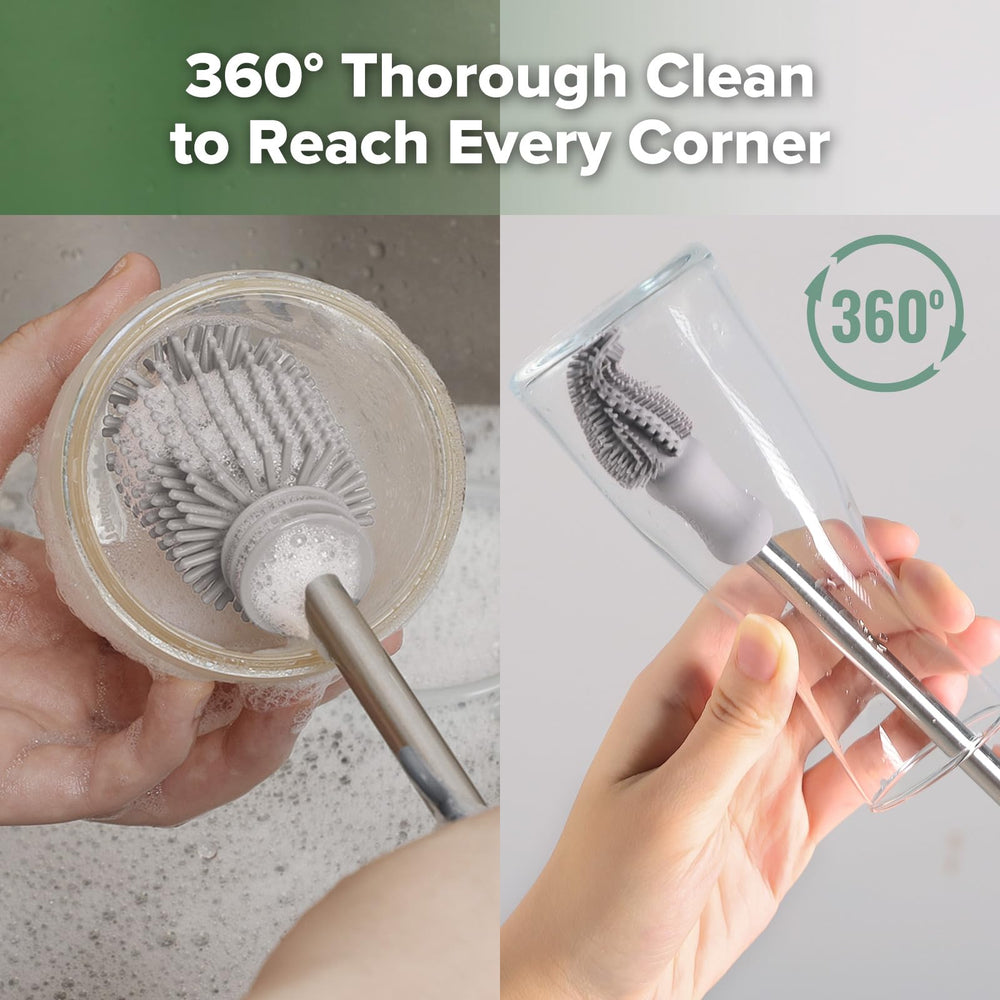 Haakaa SUVA Grey large tube brush cleans wider openings