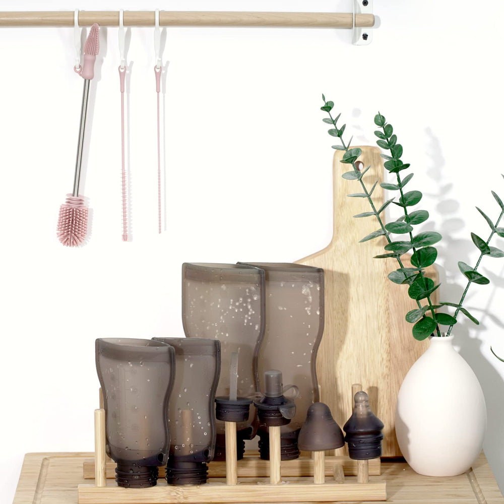 Haakaa large tube brush cleans wide openings and bottles smoothly