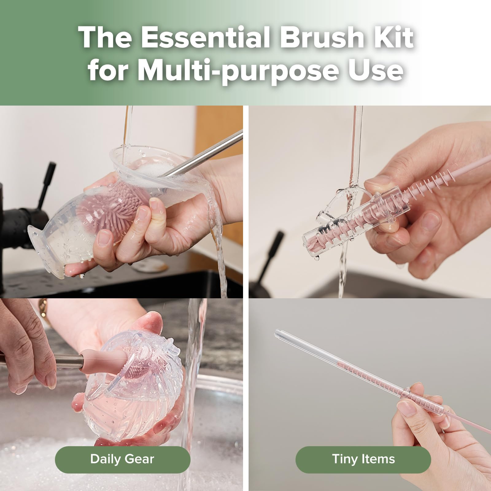 Haakaa small tube brush reaches narrow necks and straw connectors