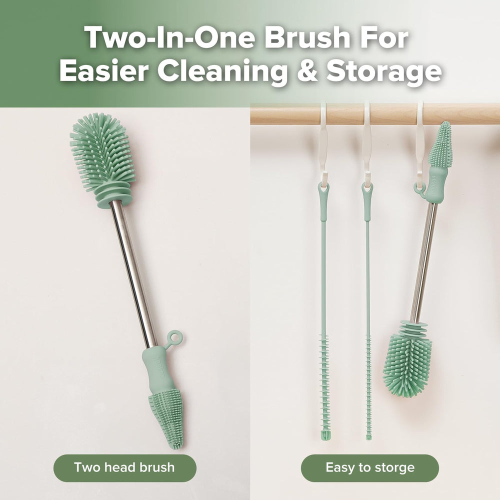haakaa milk storage bag brush keeps bags hygienic.