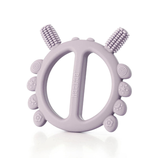 Haakaa silicone crab teether – front view, soothing gums with varied textures for comfort