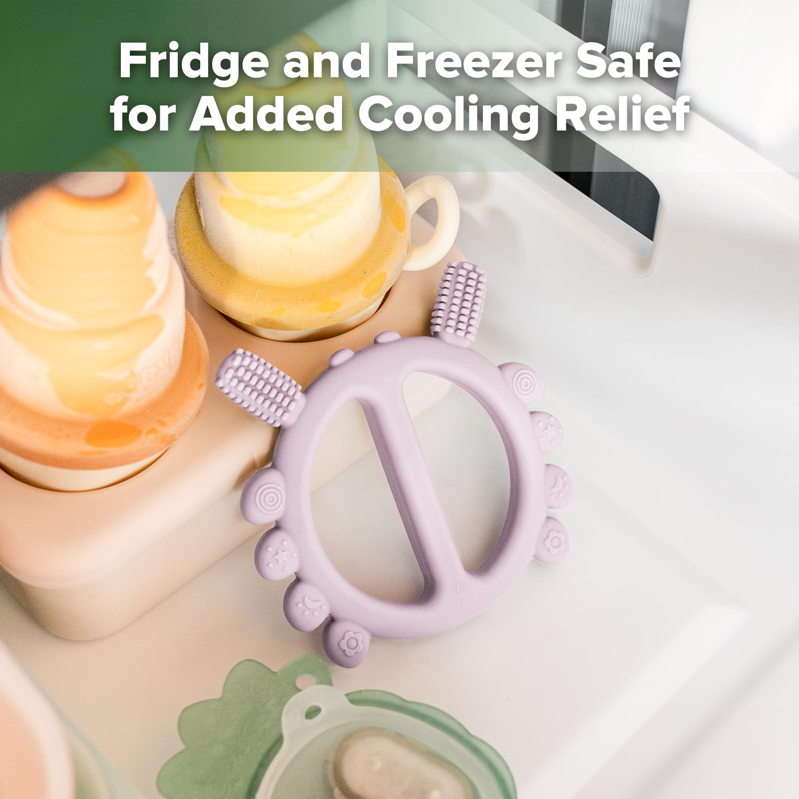 Haakaa silicone crab teether in the fridge or freezer – cooling comfort