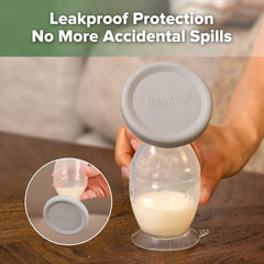 Haakaa silicone lid keeps your pump dust-free between uses for better hygiene.