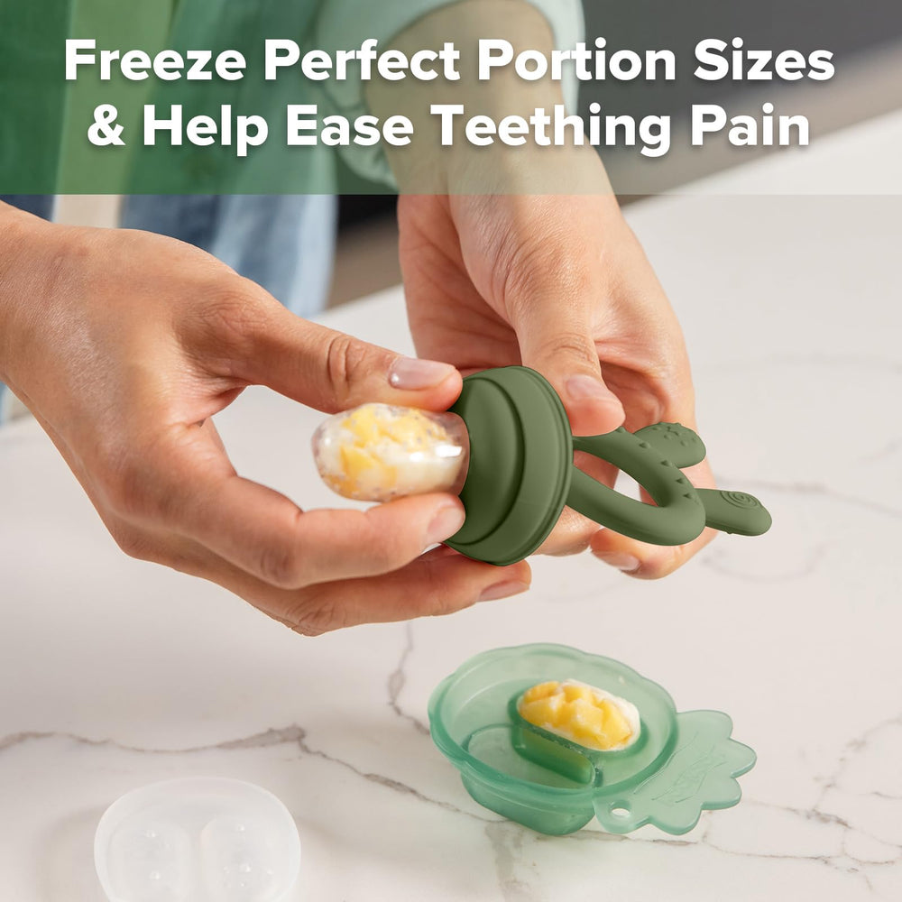 Haakaa silicone feeder with bunny top texture for gum soothing