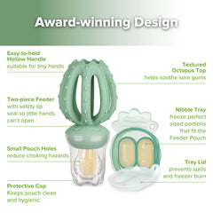 Haakaa silicone feeder pouch with secure lid for clean feeding