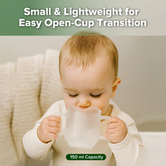 Haakaa cup dual-handles help little hands hold and feed themselves confidently.
