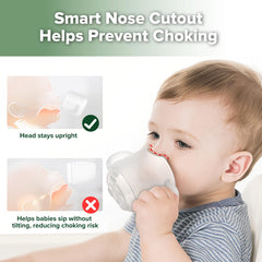 Haakaa toddler cup with transparent silicone shows residue for quick hygiene checks.