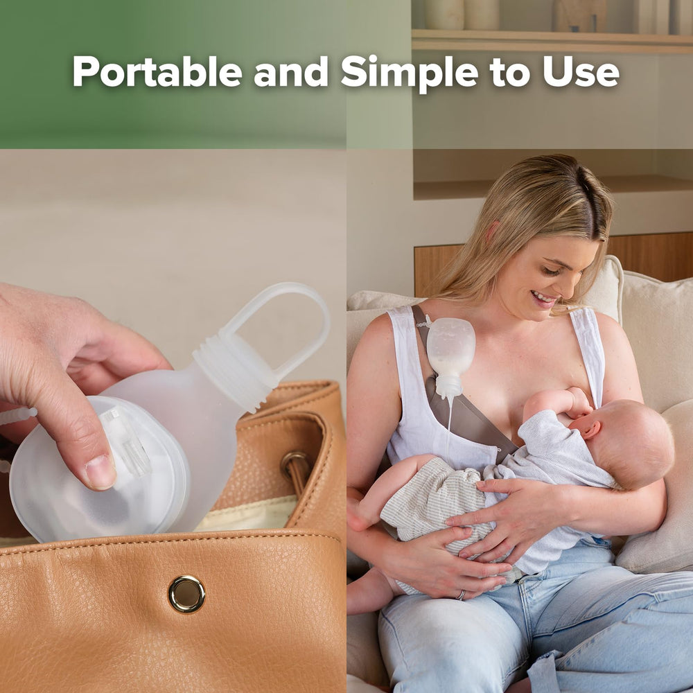 Haakaa SNS supports bonding through skin-to-skin during feeds.