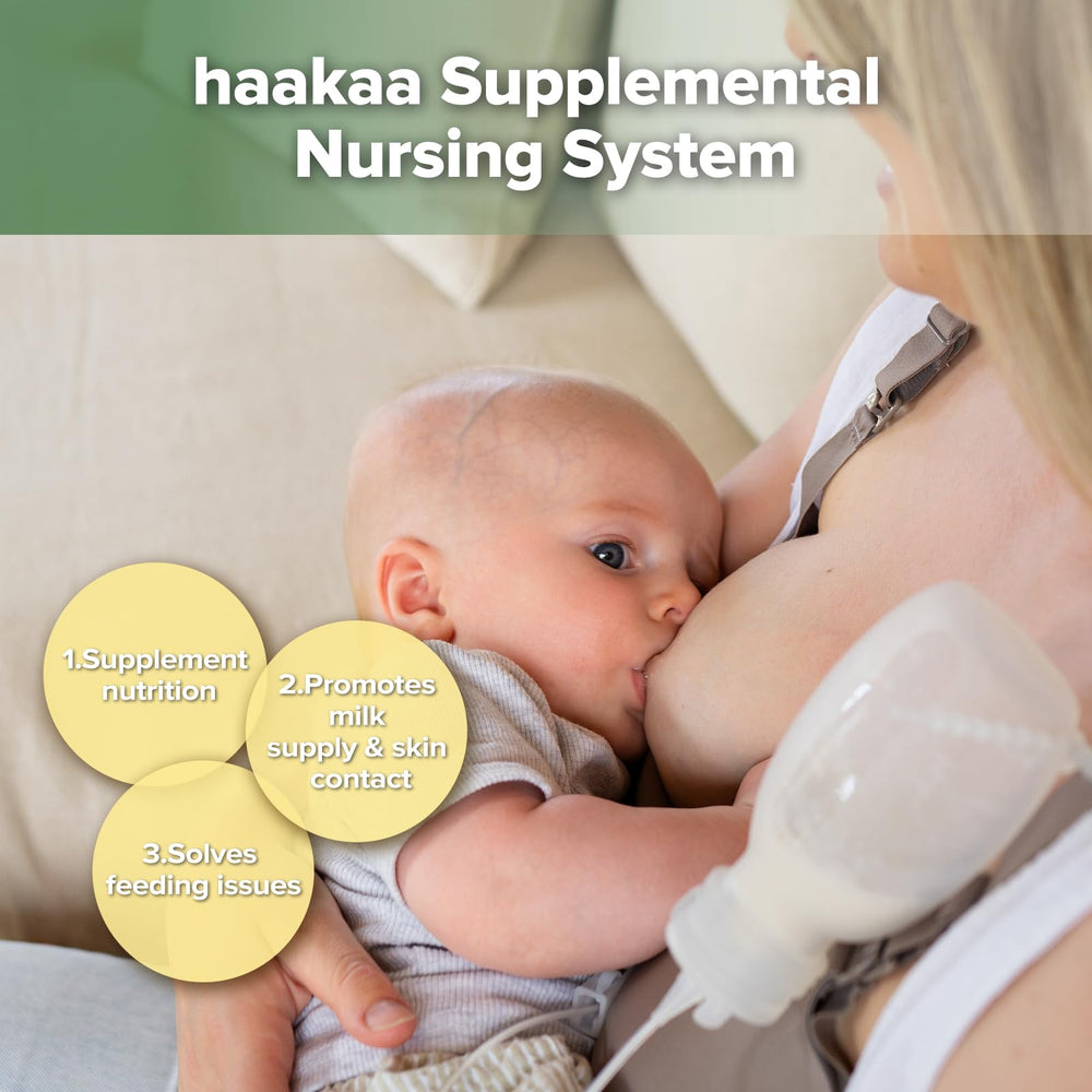 Haakaa SNS flow controller demonstrates precise milk flow for feeding.