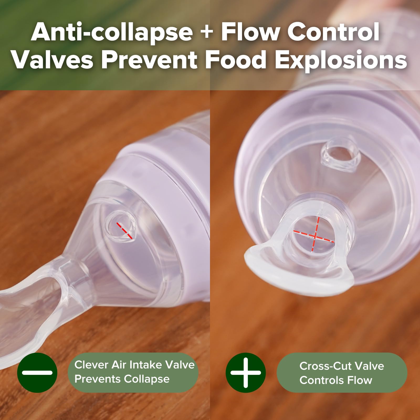 Haakaa spill-proof travel cap keeping food fresh