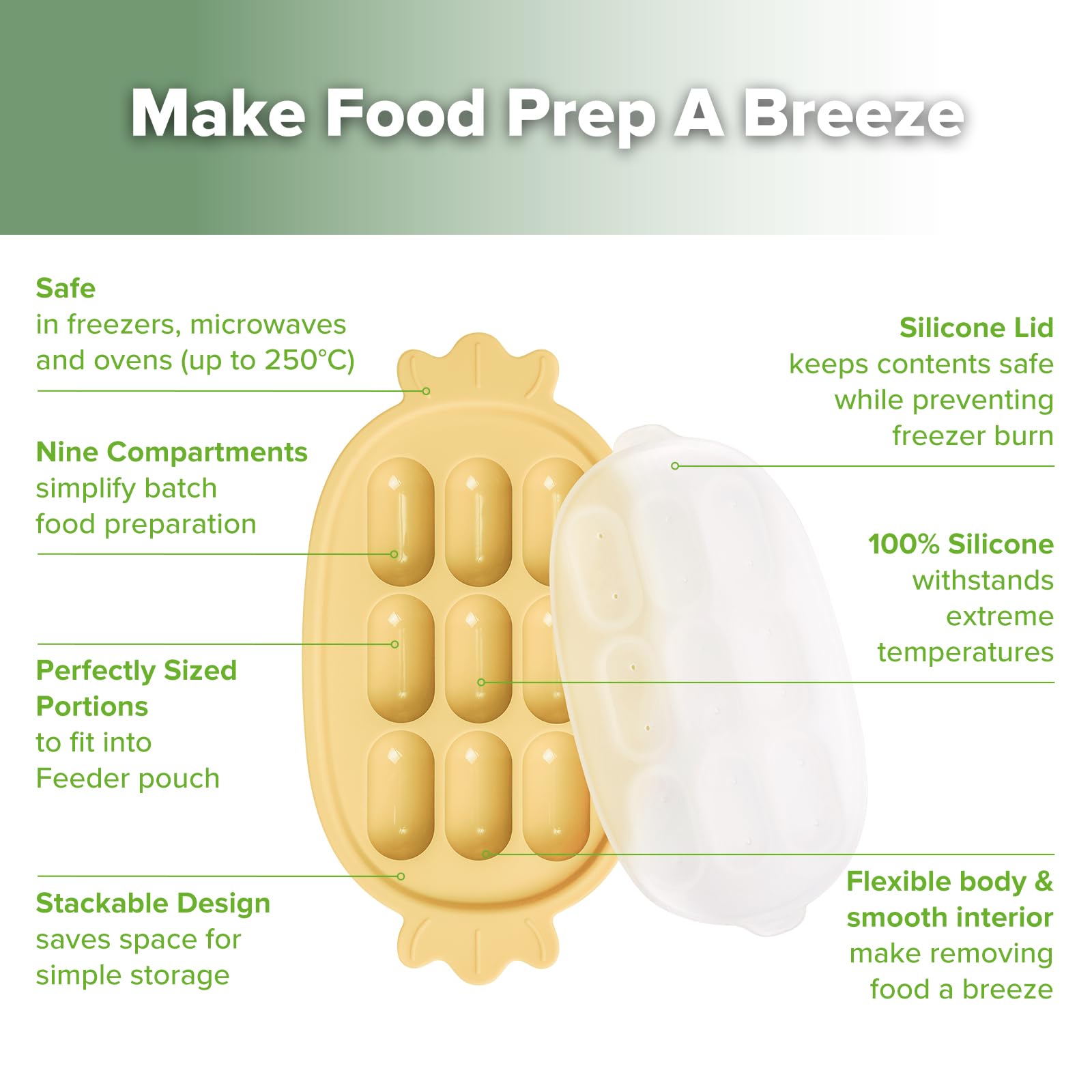 Haakaa teether snack tray stackable for versatile feeding.