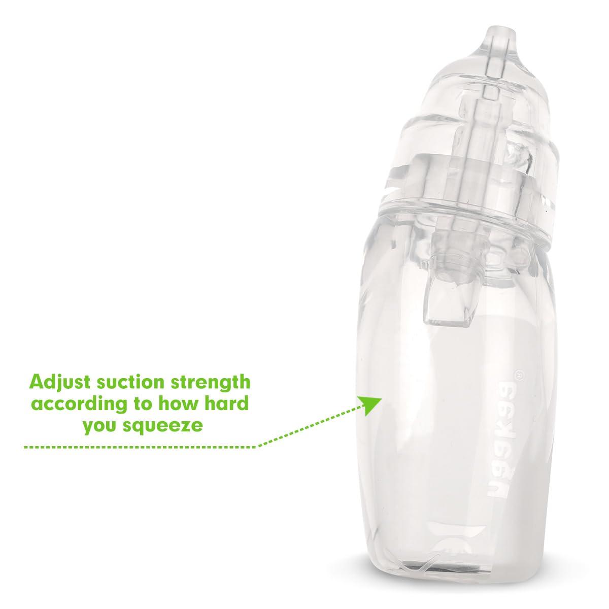 haakaa transparent body shows collected mucus clearly during use