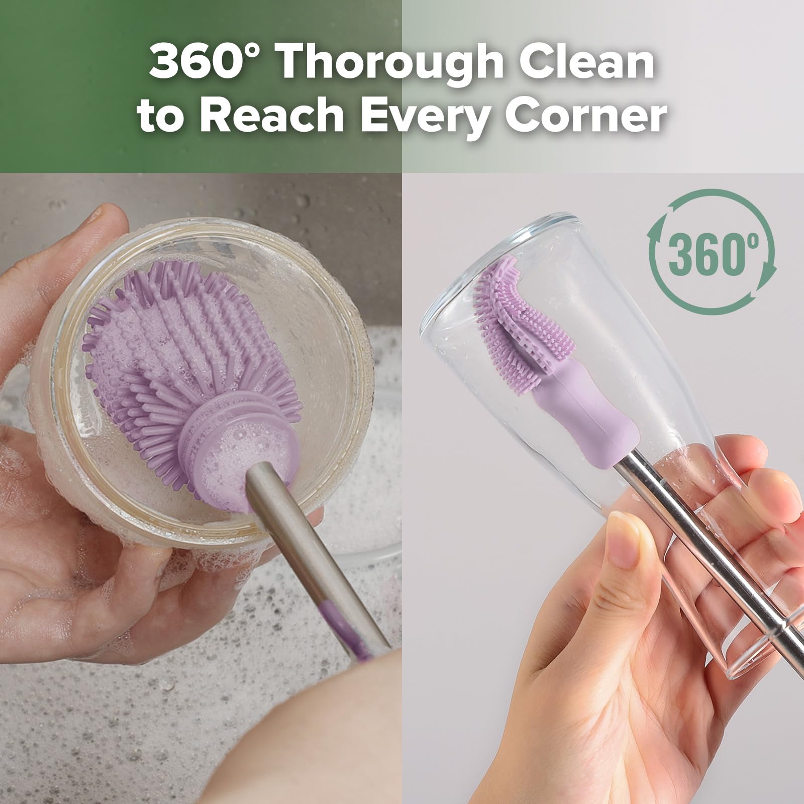 haakaa large-diameter tube brush for wide tubes and storage spouts