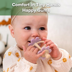 haakaa twin flower teether 360-bristles gum massage surrounds gums