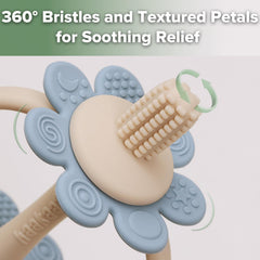 haakaa twin flower teether in soft silicone for safe play
