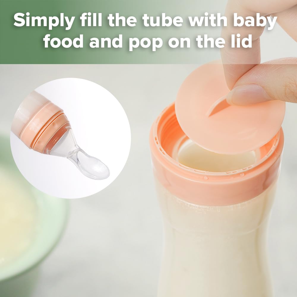 Haakaa on-the-go feeder shown heating food in hot water option.