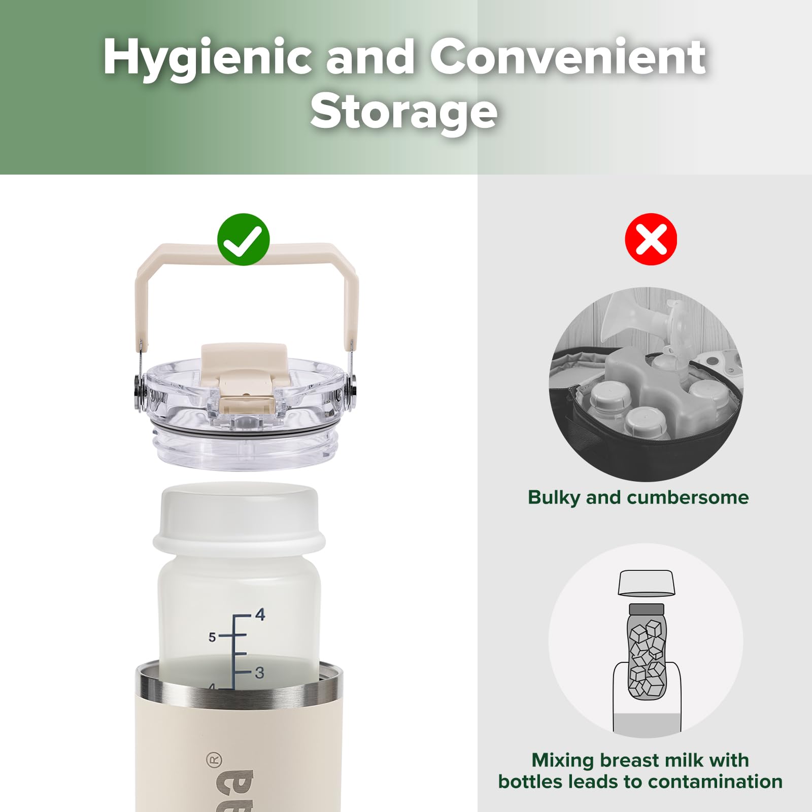 haakaa wide opening inner container for easy cleaning and refilling