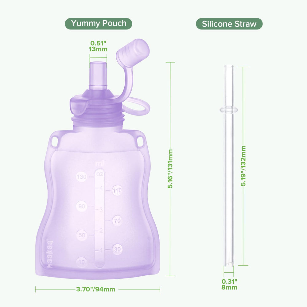 haakaa Yummy Pouch four-ounce capacity helps portion control.