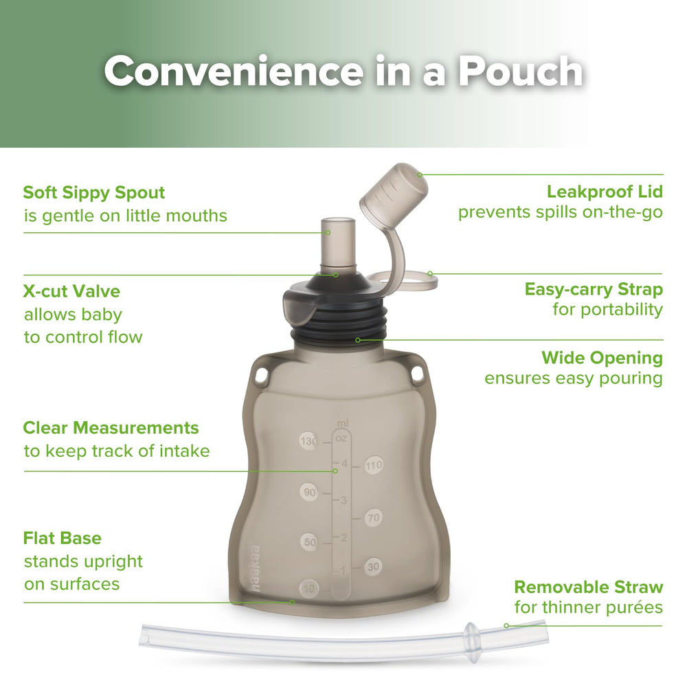 Haakaa Yummy Pouch spout close-up with soft silicone tip