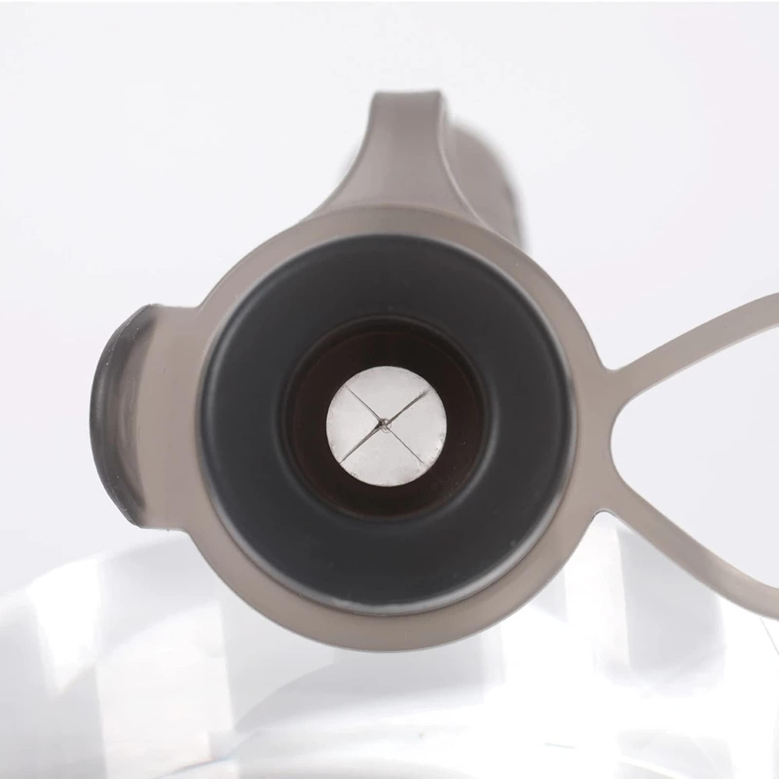 haakaa Yummy Pouch Sippy Spout grey top view highlights spill-proof lip for easy access.