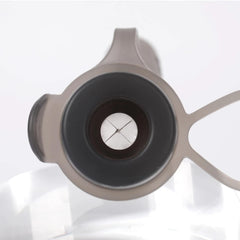 haakaa Yummy Pouch Sippy Spout grey top view highlights spill-proof lip for easy access.