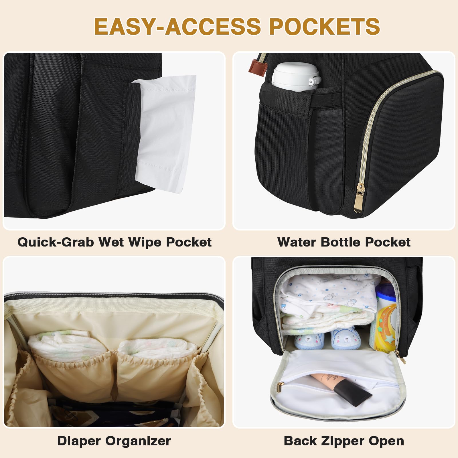 Habopet bag includes laptop-compatible main compartment for quick work.
