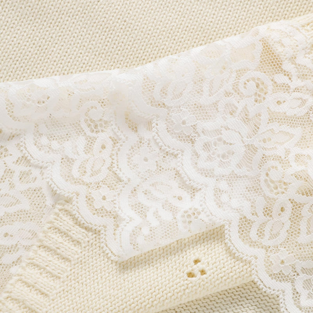 Hadetoto lace knit blanket cream being machine washed keeps softness