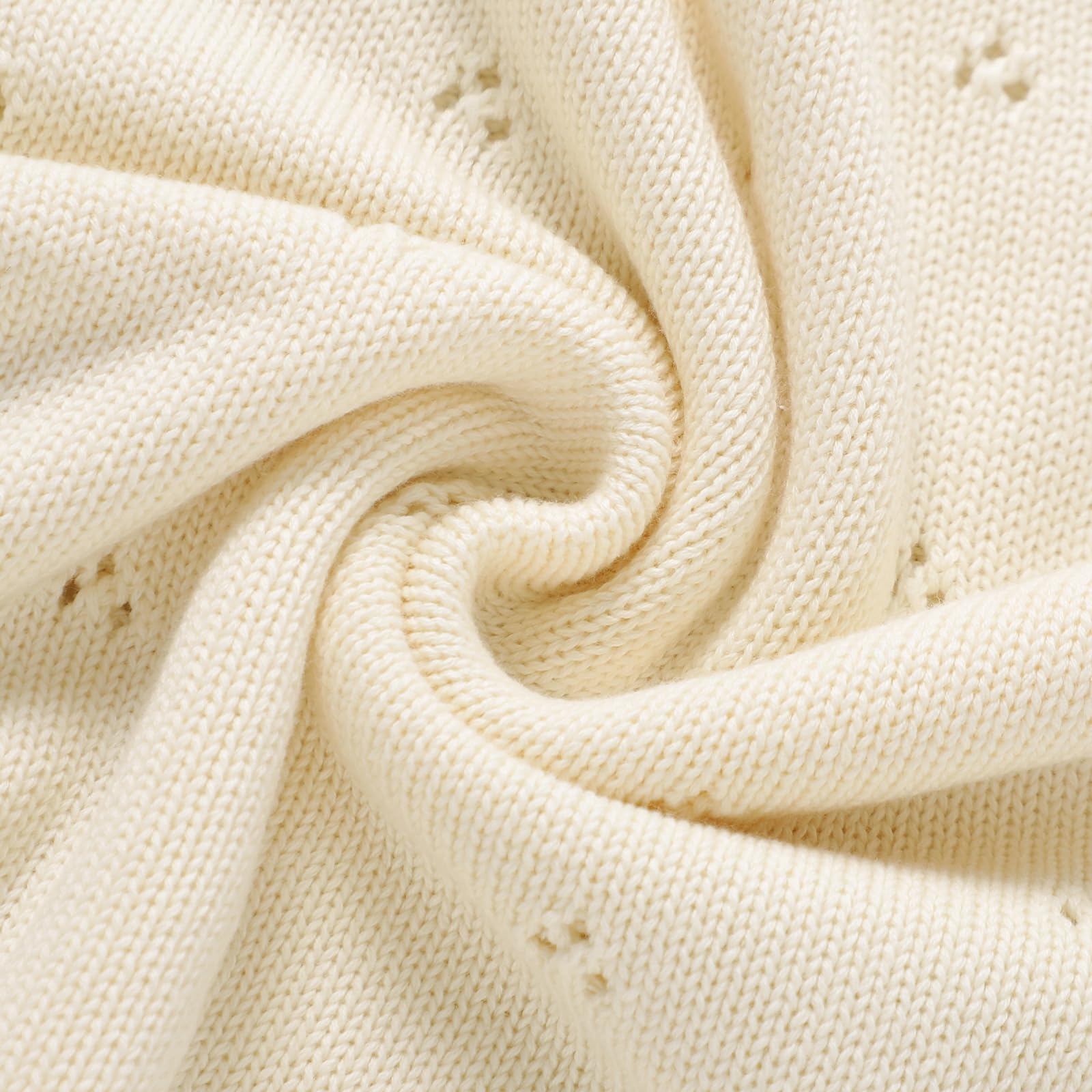 Hadetoto warm breathable cream blanket for versatile nursery styling