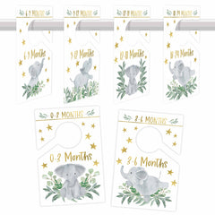 Hadley Designs elephant baby closet dividers organize the nursery wardrobe