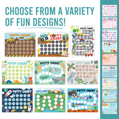 Hadley Designs poster set of 10 charts supports visual potty goals.