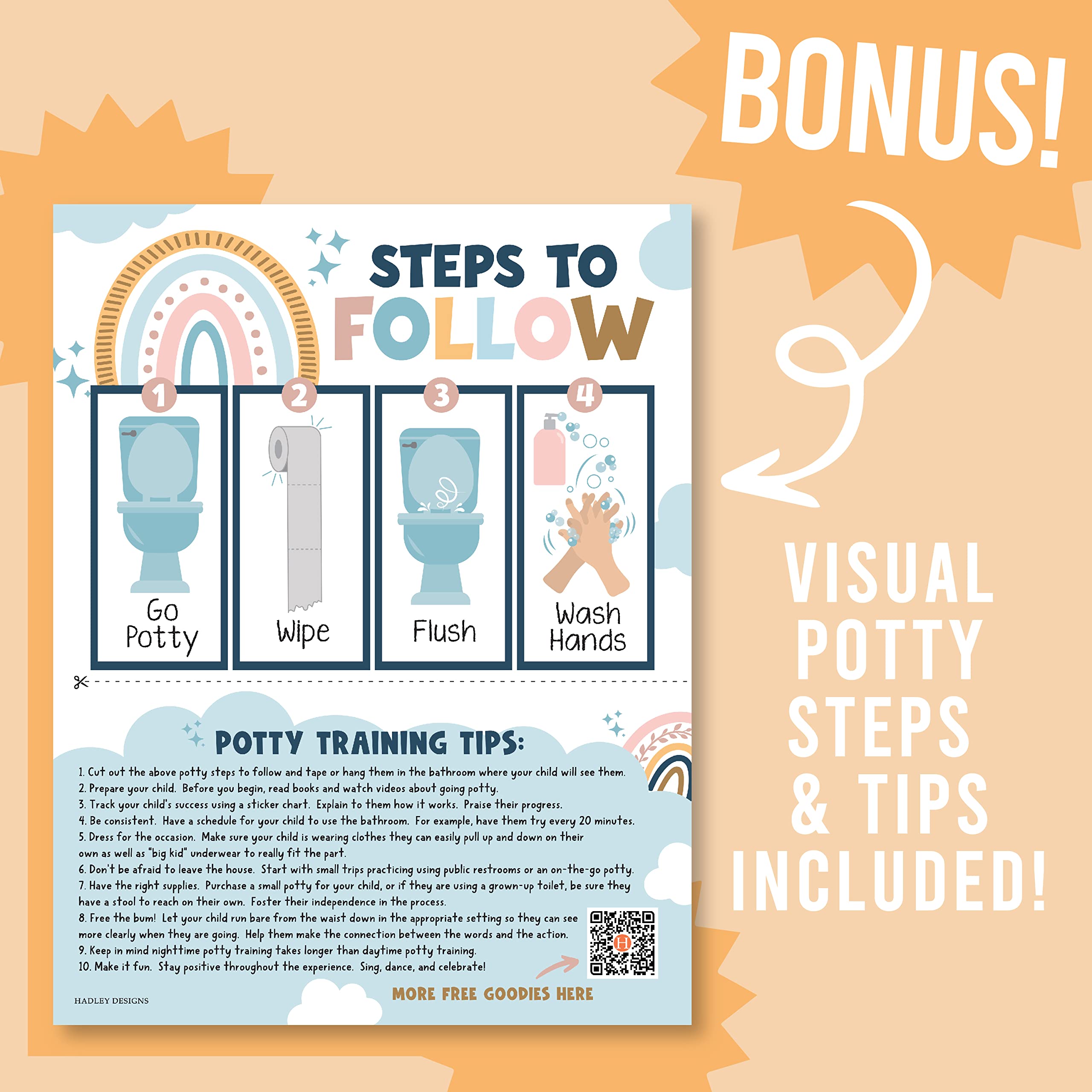 Hadley Designs advent calendar style potty chart creates a playful countdown