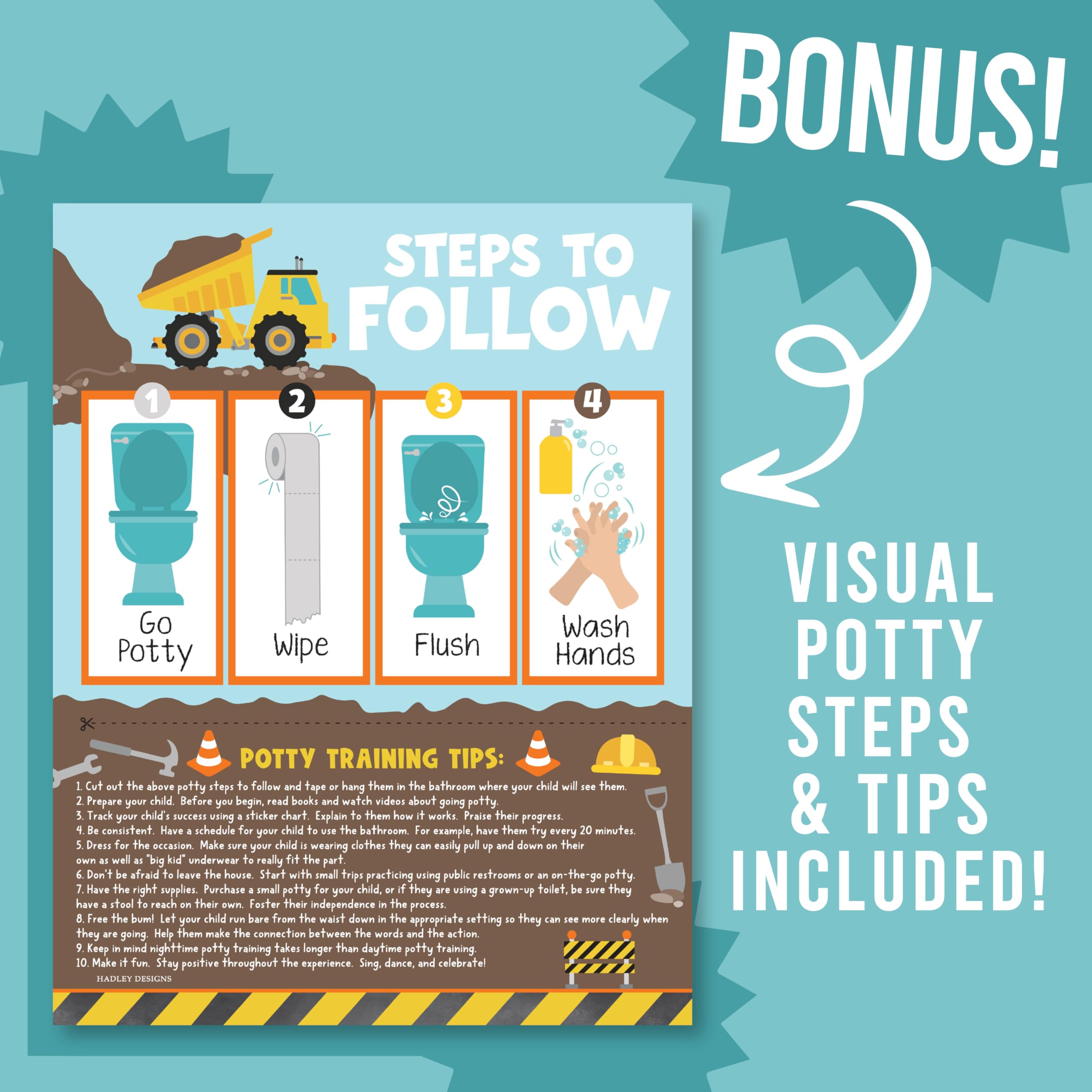 Potty advent calendar option with Hadley Designs charts supports gradual milestones.