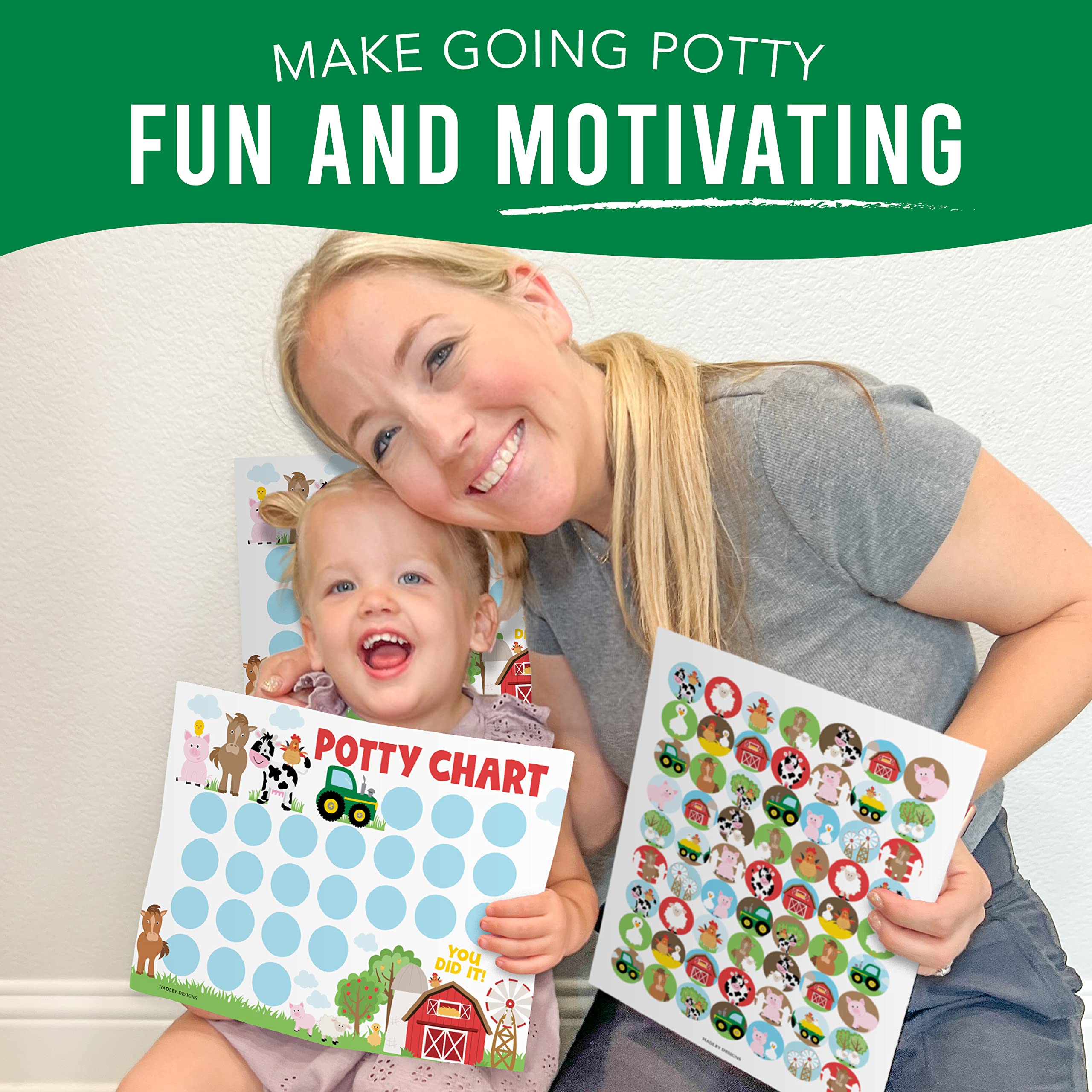 Hadley Designs boys version potty poster with engaging colors