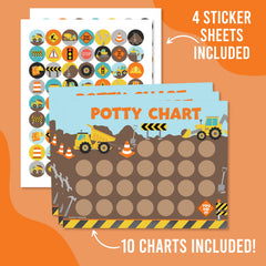 Construction-themed Hadley Designs chart keeps toddlers motivated during toilet training.