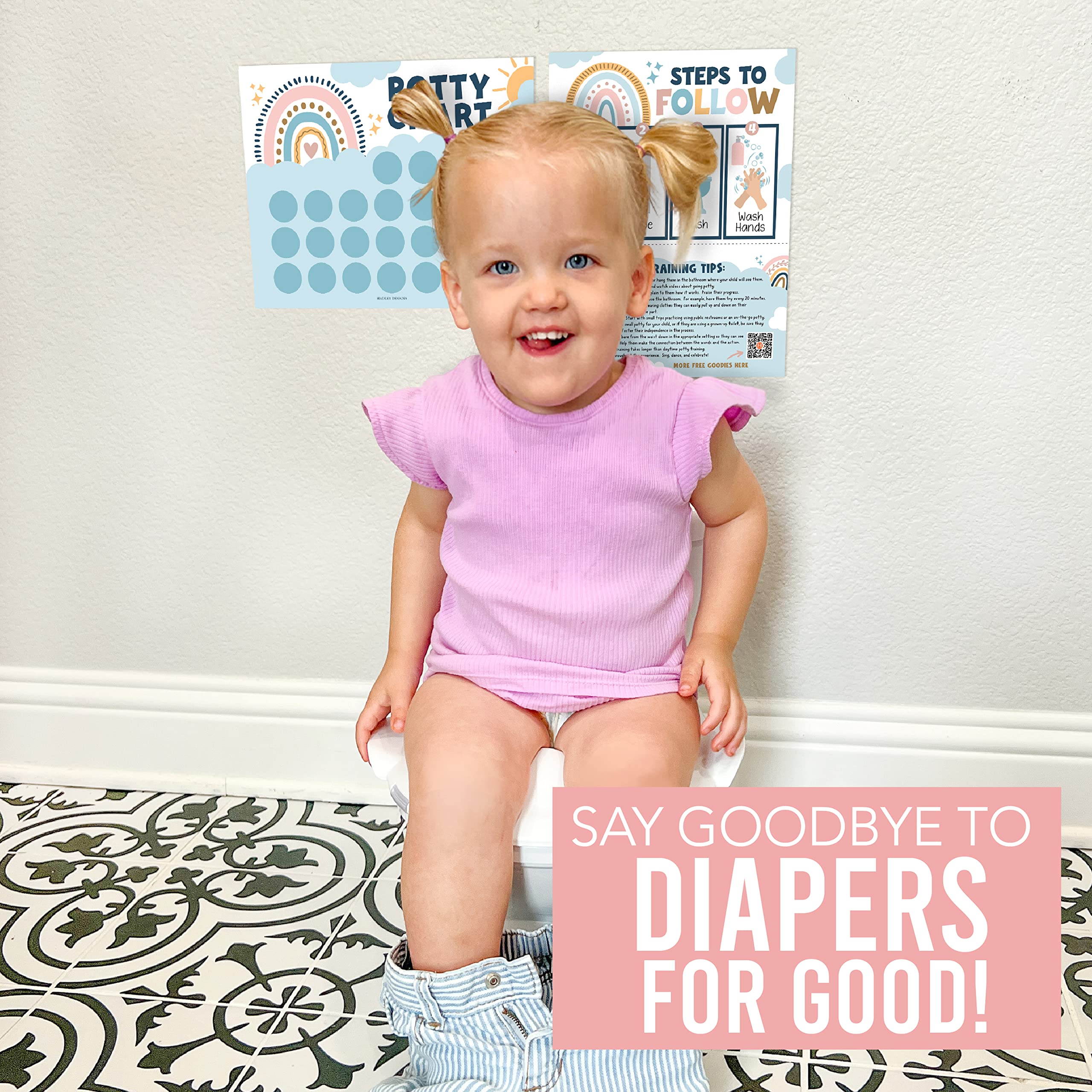 Hadley Designs motivational designs support engaging, non-pressure potty training