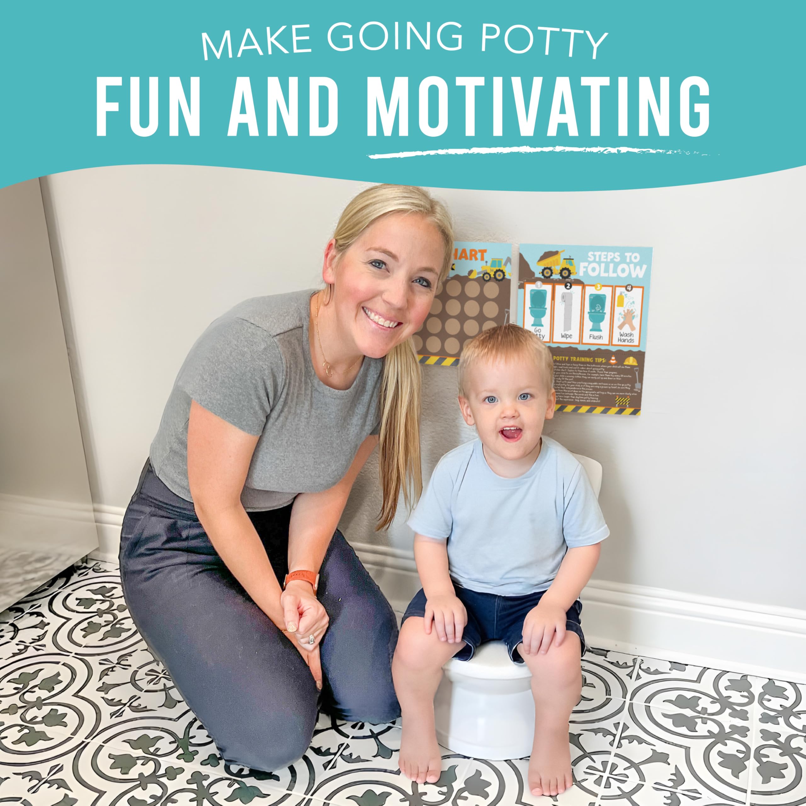 Potty game approach from Hadley Designs turns routine into a fun moment.