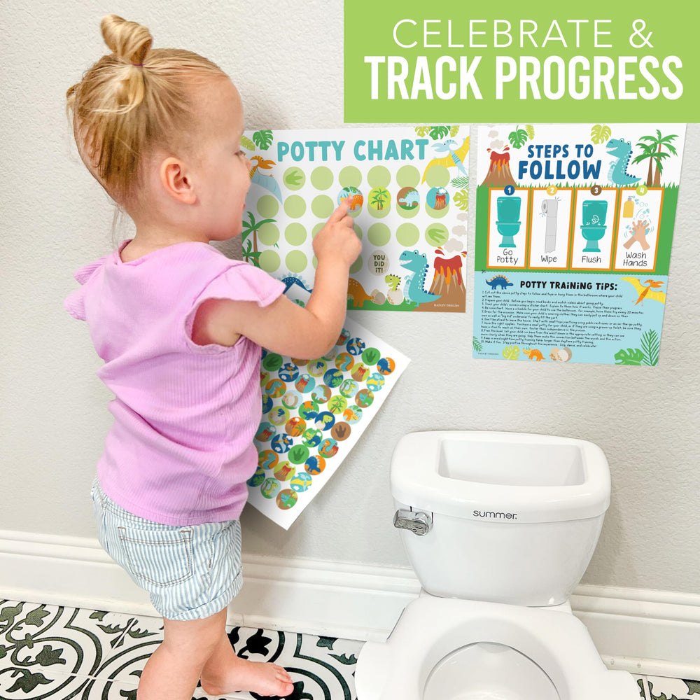 Hadley Designs progress-tracker poster helps monitor potty milestones.
