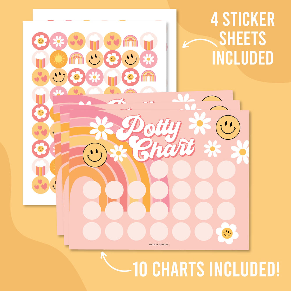 Hadley Designs potty chart progress tracking example demonstrates clear milestones for parents