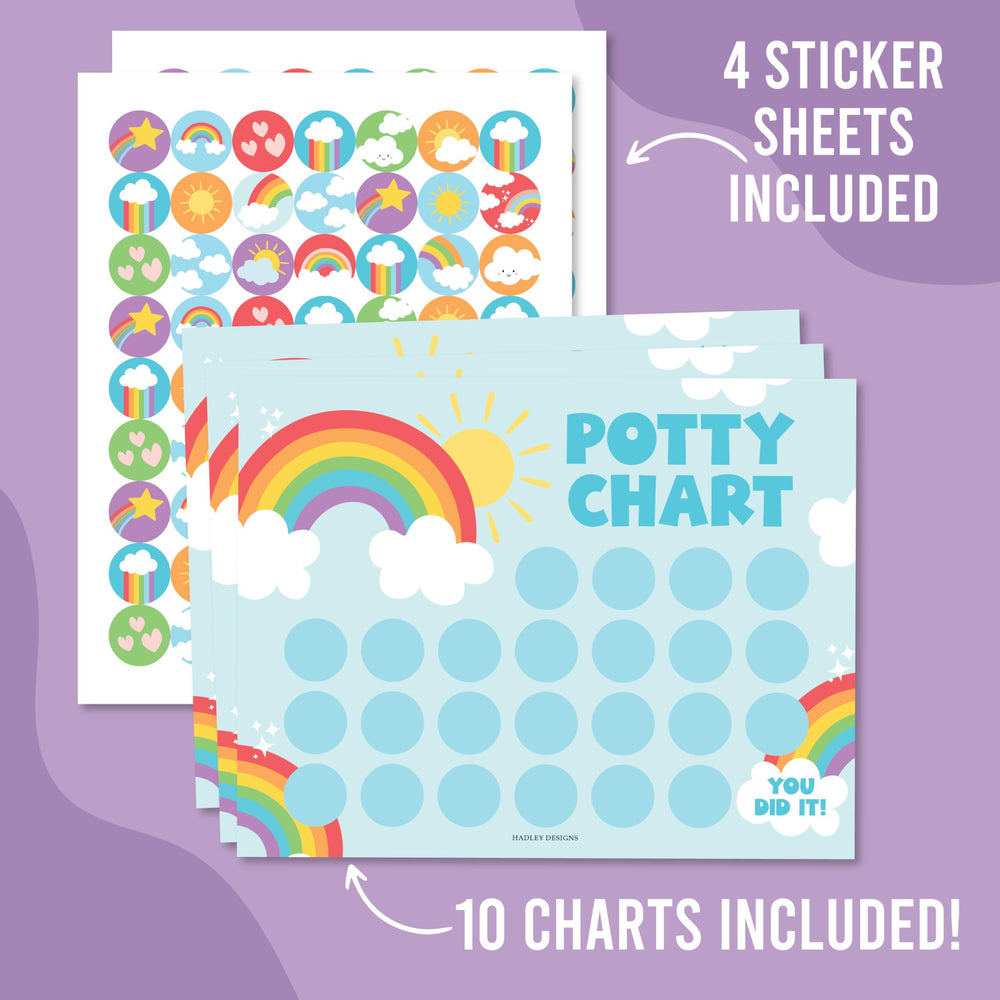Hadley Designs potty chart sticker sheet 01: 63 stickers for consistent reinforcement.
