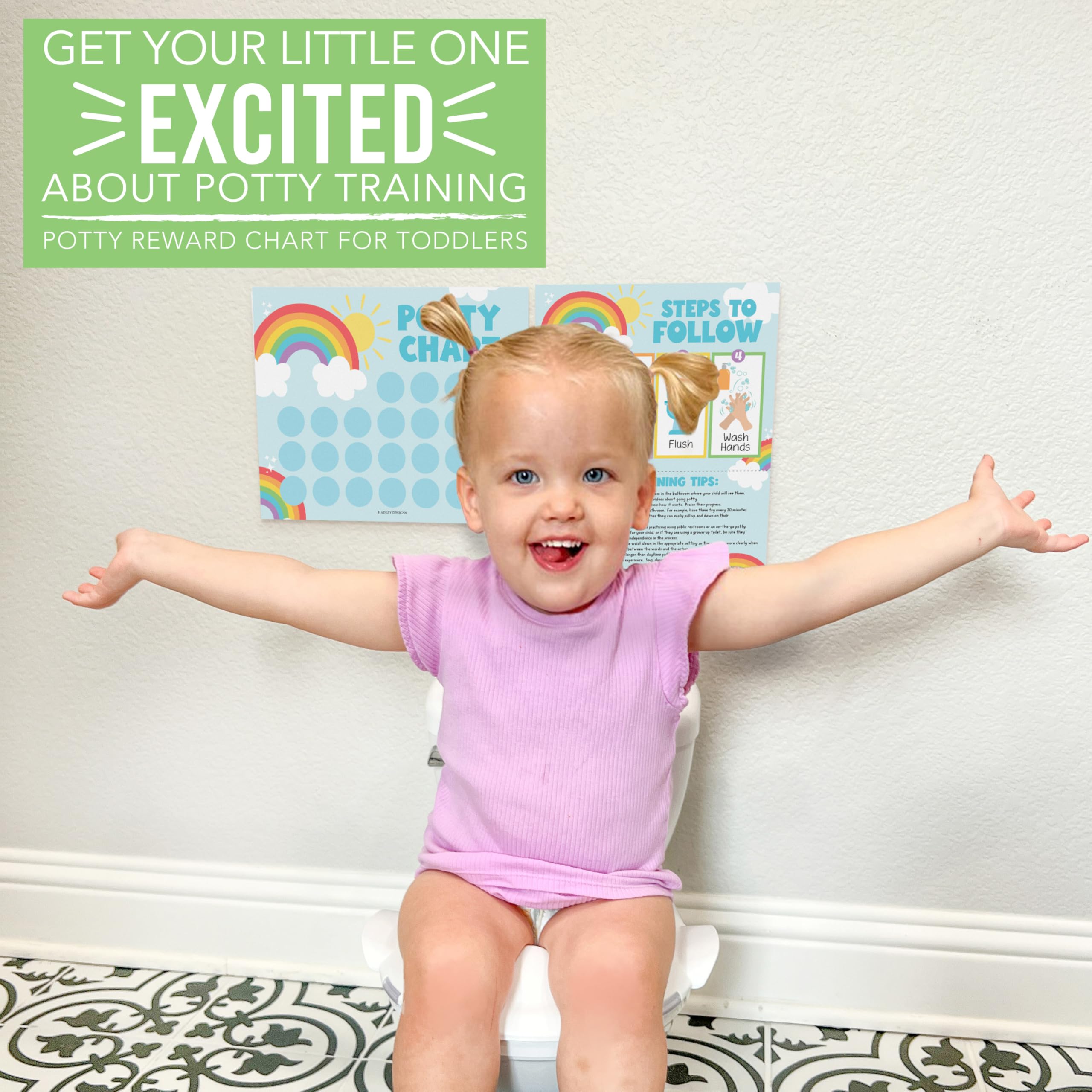 Hadley Designs potty chart sticker sheet 02: easy-to-use stickers for daily tracking.
