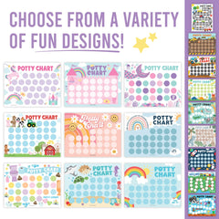 Hadley Designs potty chart sticker sheets show easy rewards to motivate toddlers during potty training